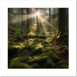 Sunshine on the dense forests after the rain Posters and Art